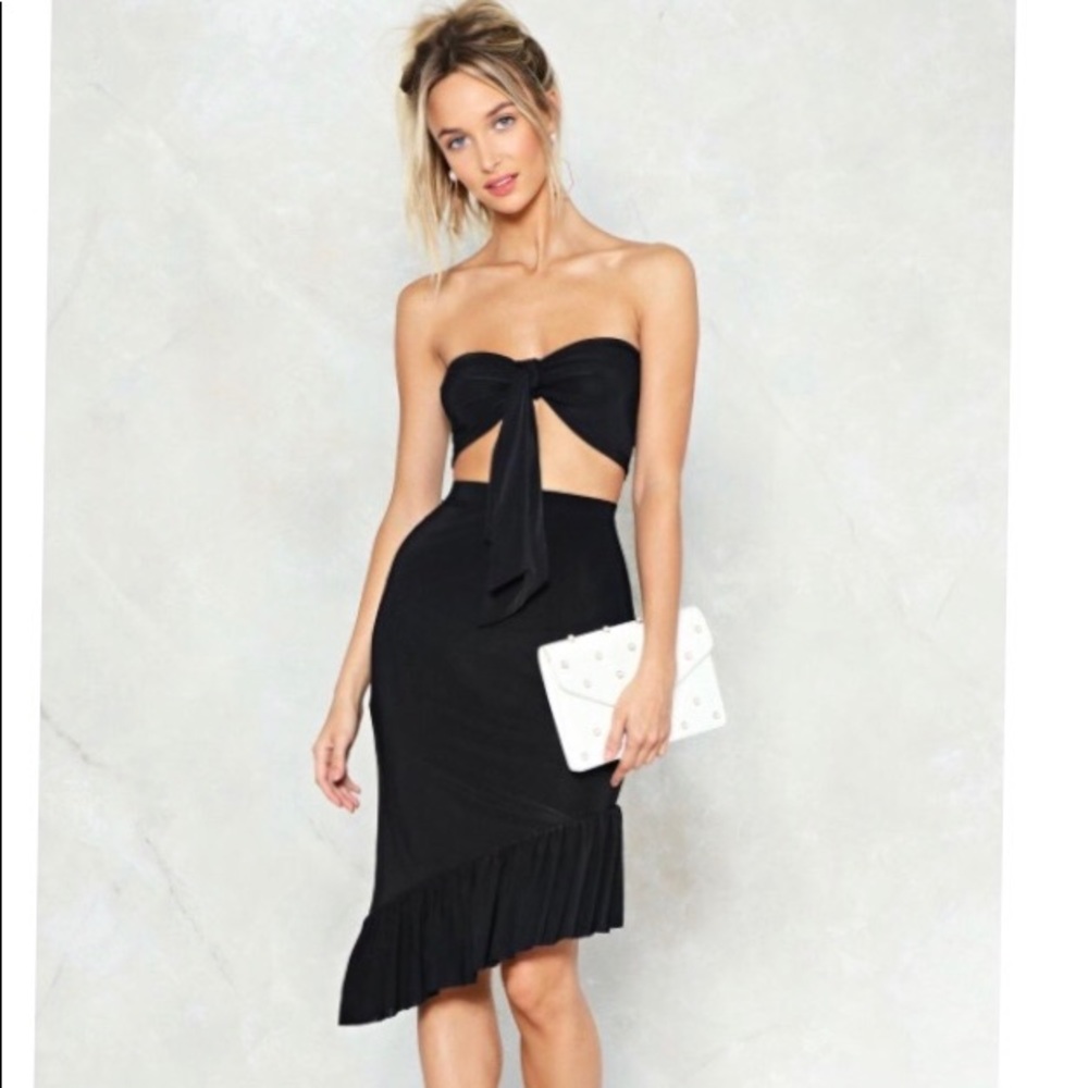 Two piece halter skirt set